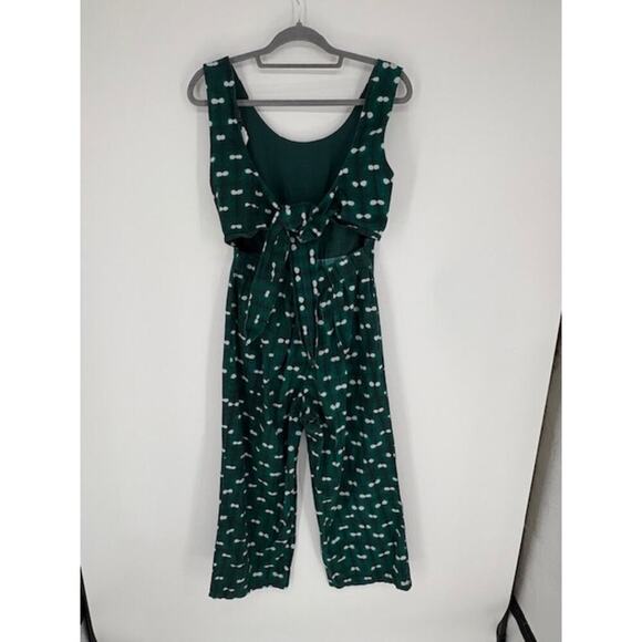 Busayo Collective Green & White Tie-Back Sleeveless Cropped Jumpsuit – Size 6 - Picture 5 of 9